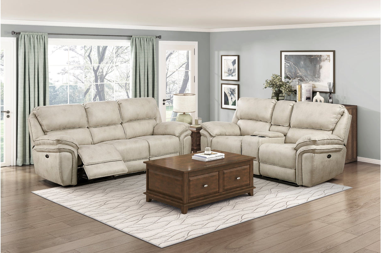 Proctor Pawter Power Double Reclining Sofa by Homelegance at Eve Furniture