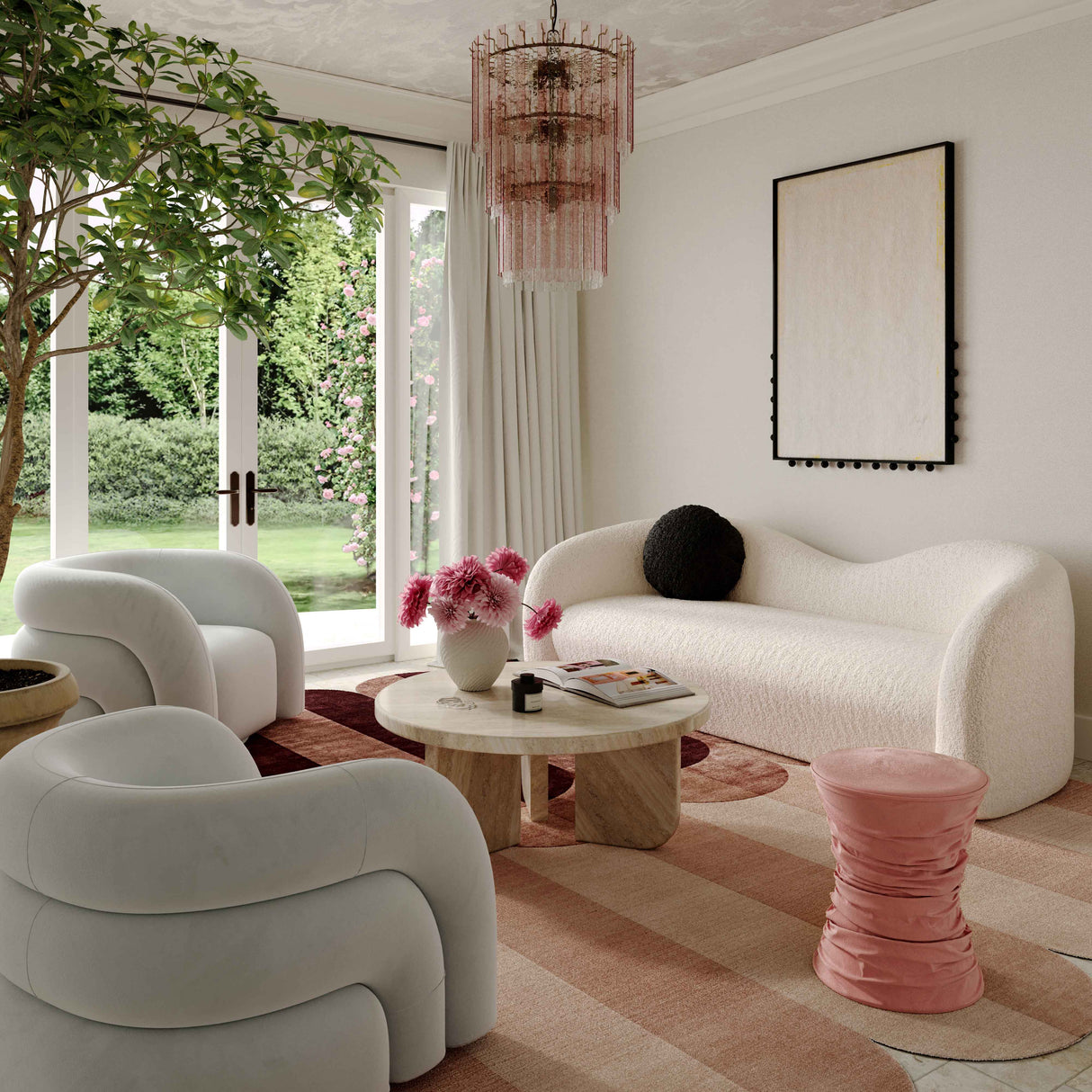 Bounce Ruched Velvet Adjustable Ottoman by TOV Furniture at Eve Furniture