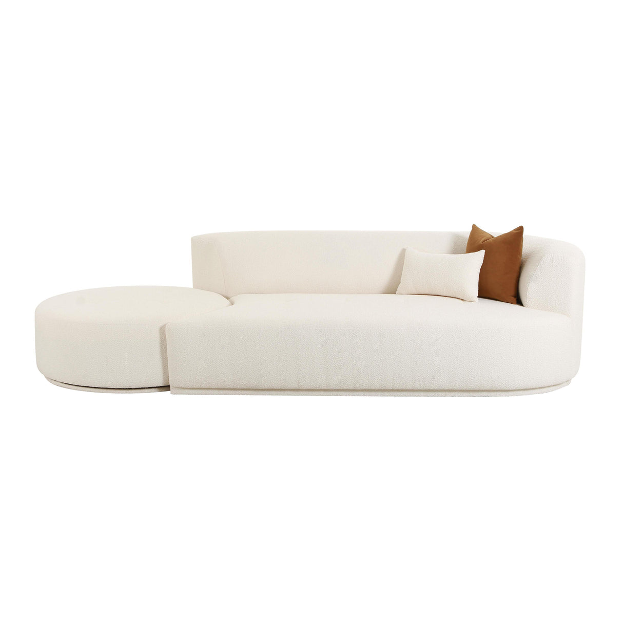 Fickle Cream Boucle 2-Piece Chaise Modular Sofa by TOV Furniture at Eve Furniture