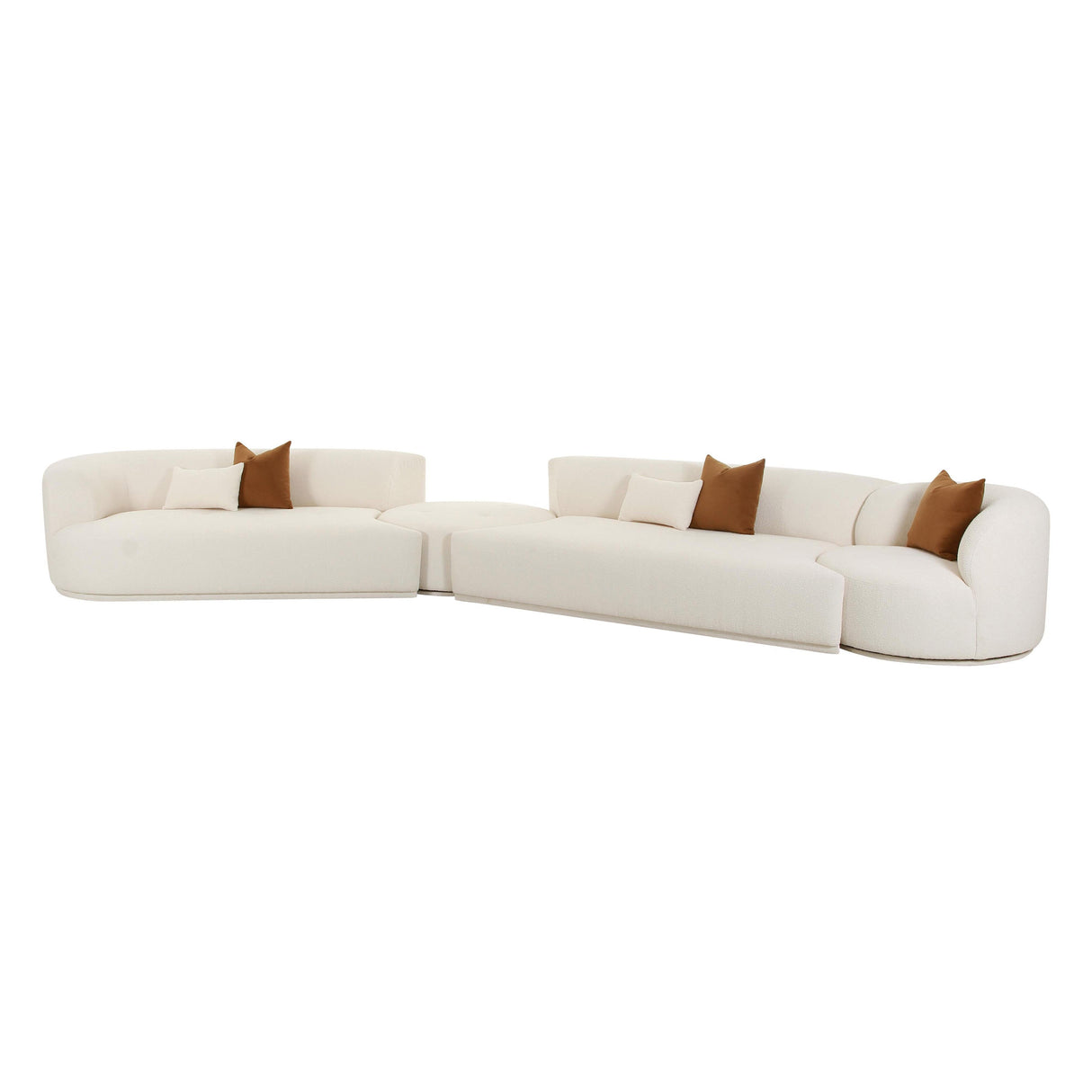 Fickle Cream Boucle 4-Piece Modular Sectional by TOV Furniture at Eve Furniture