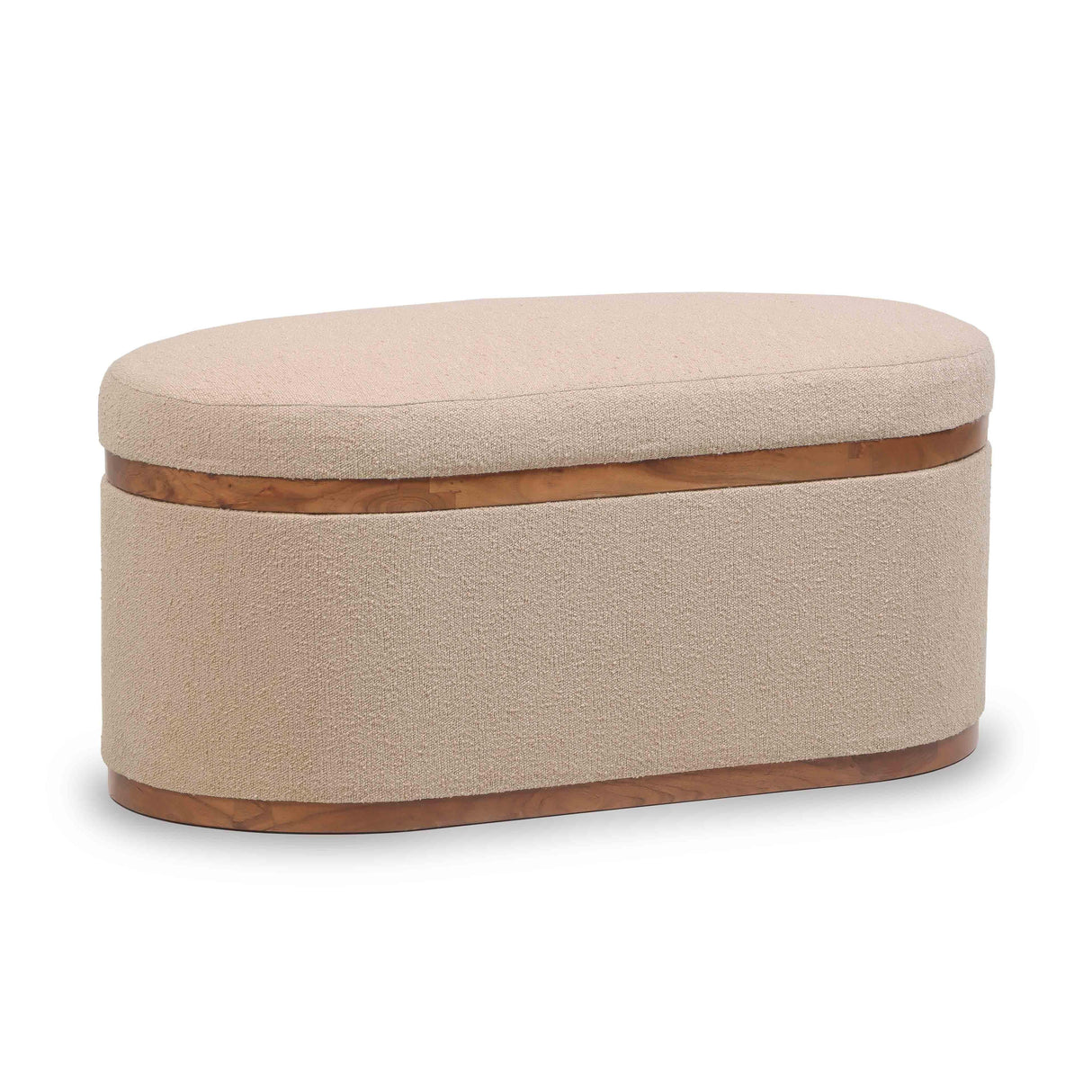 Olivier Boucle Oval Storage Ottoman by TOV Furniture at Eve Furniture