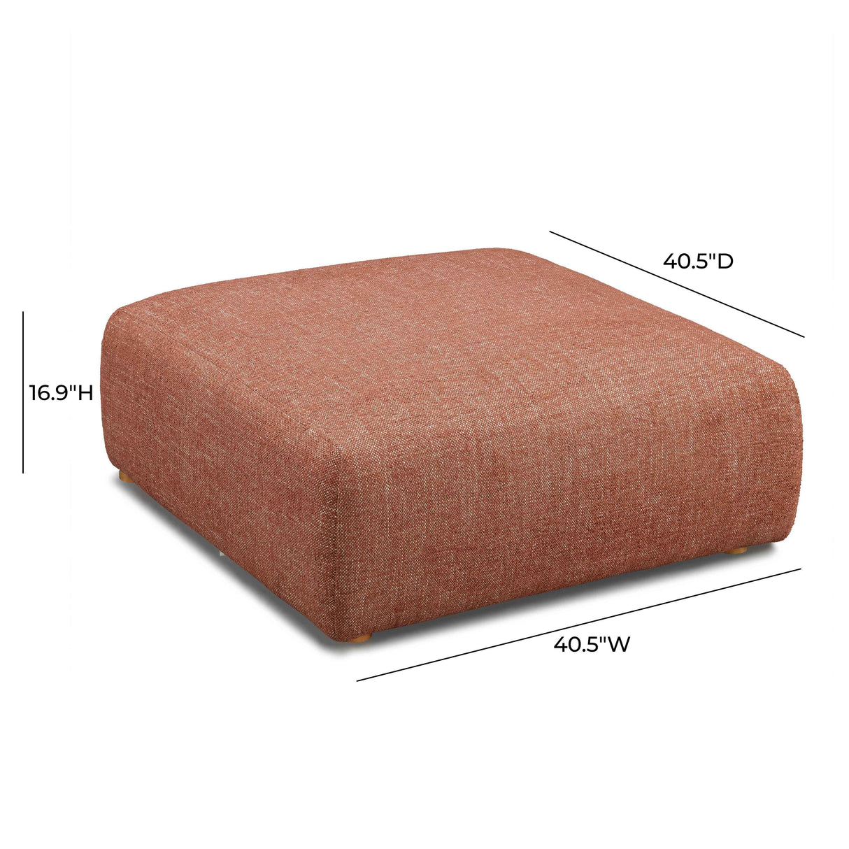 Hangover Heavy Textured Fabric Ottoman by TOV Furniture at Eve Furniture