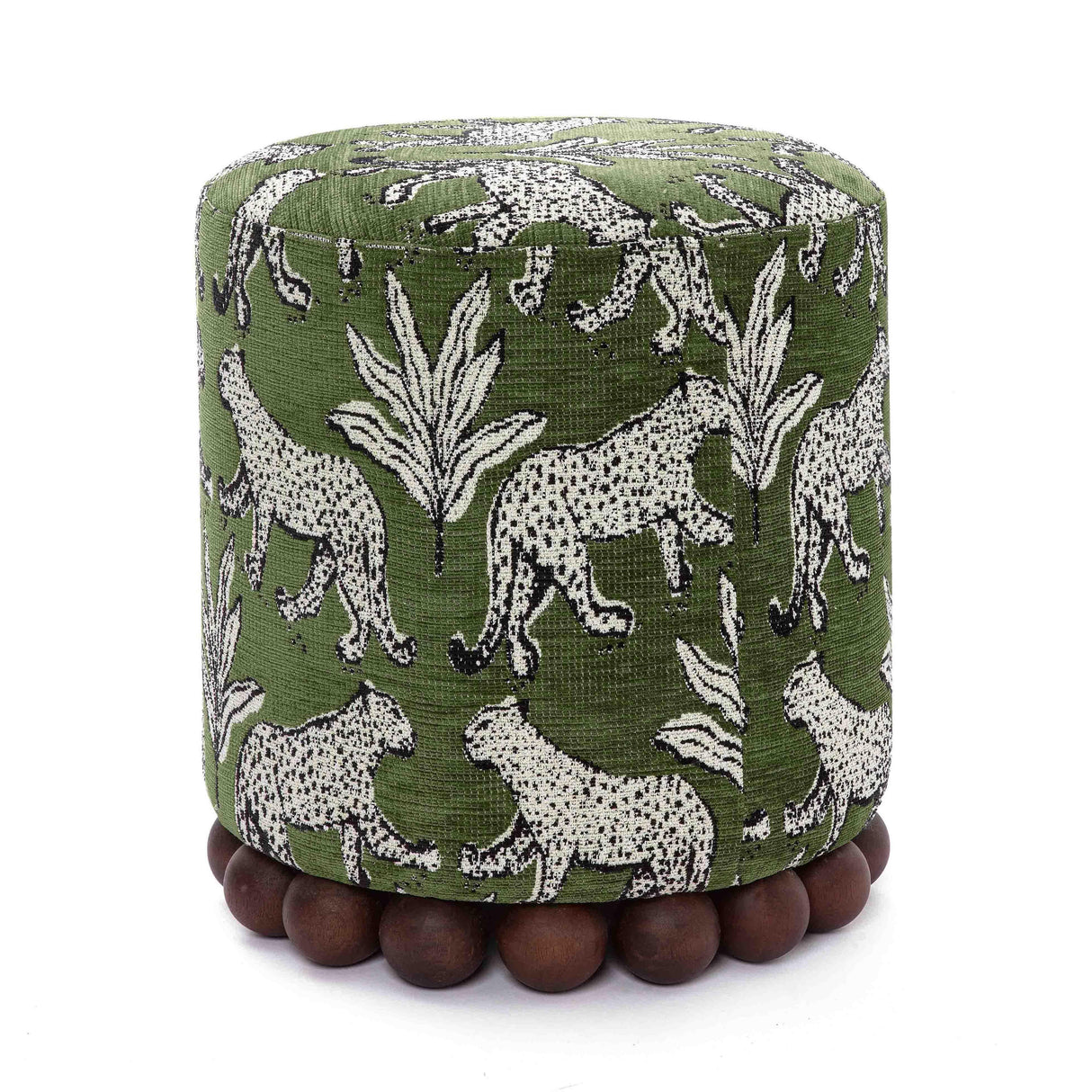 Dex Leopard Jacquard Ottoman by TOV Furniture at Eve Furniture