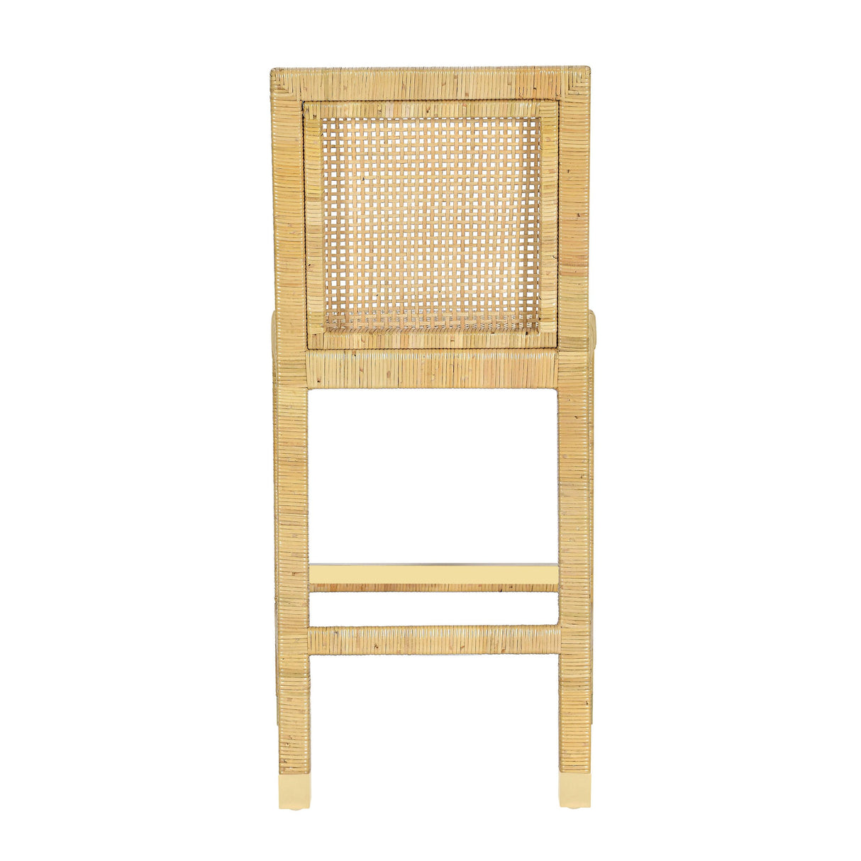 Amara Rattan & Cream Linen Stool by TOV Furniture at Eve Furniture