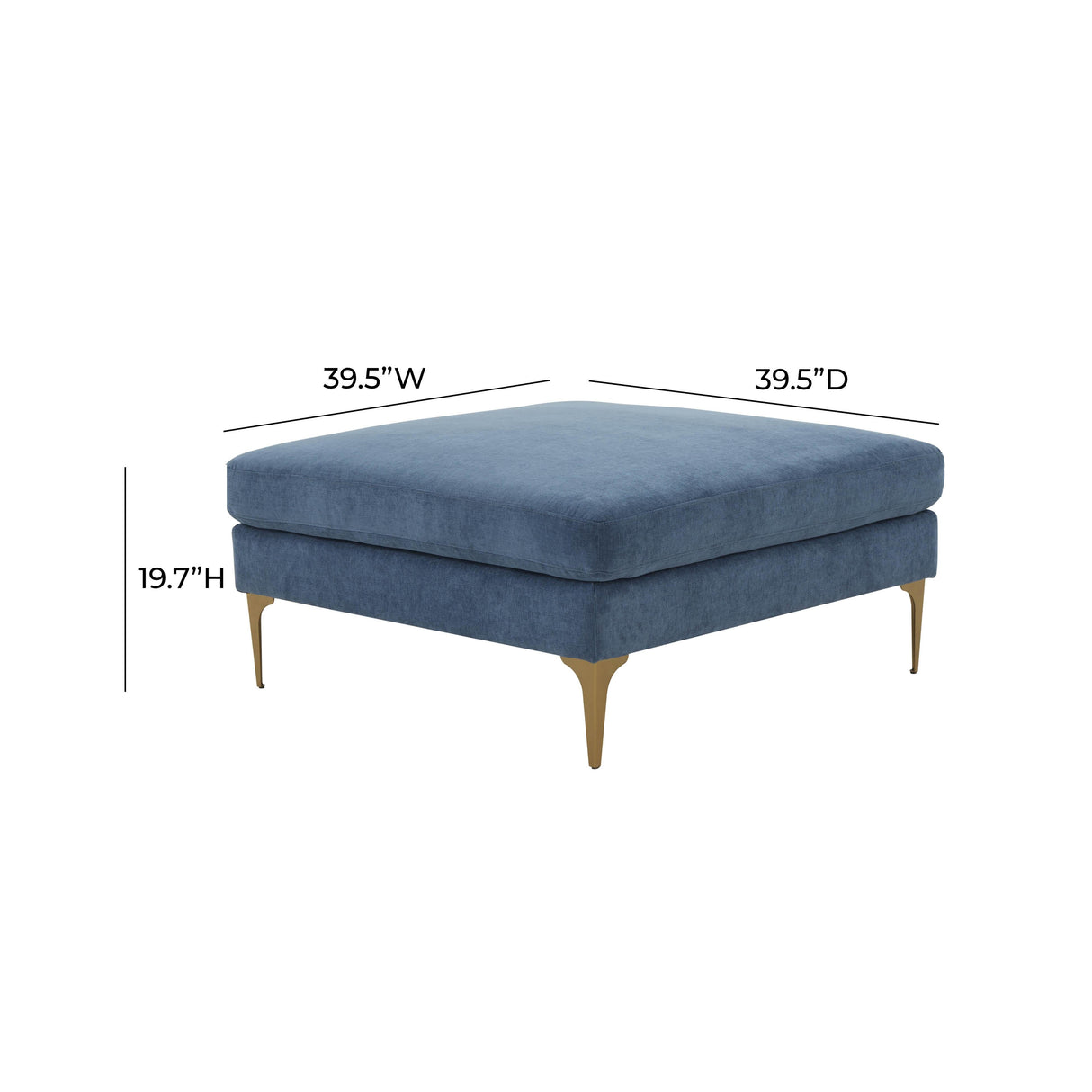 Serena Velvet Ottoman by TOV Furniture at Eve Furniture