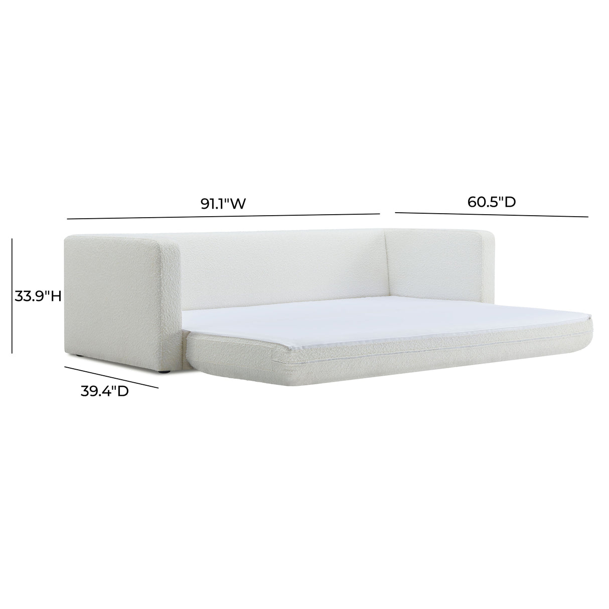 Ryan Boucle Sofa Bed by TOV Furniture at Eve Furniture