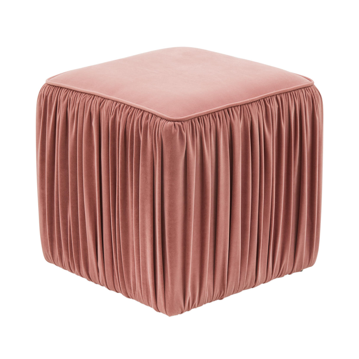 Morgan Pleated Velvet Ottoman by TOV Furniture at Eve Furniture