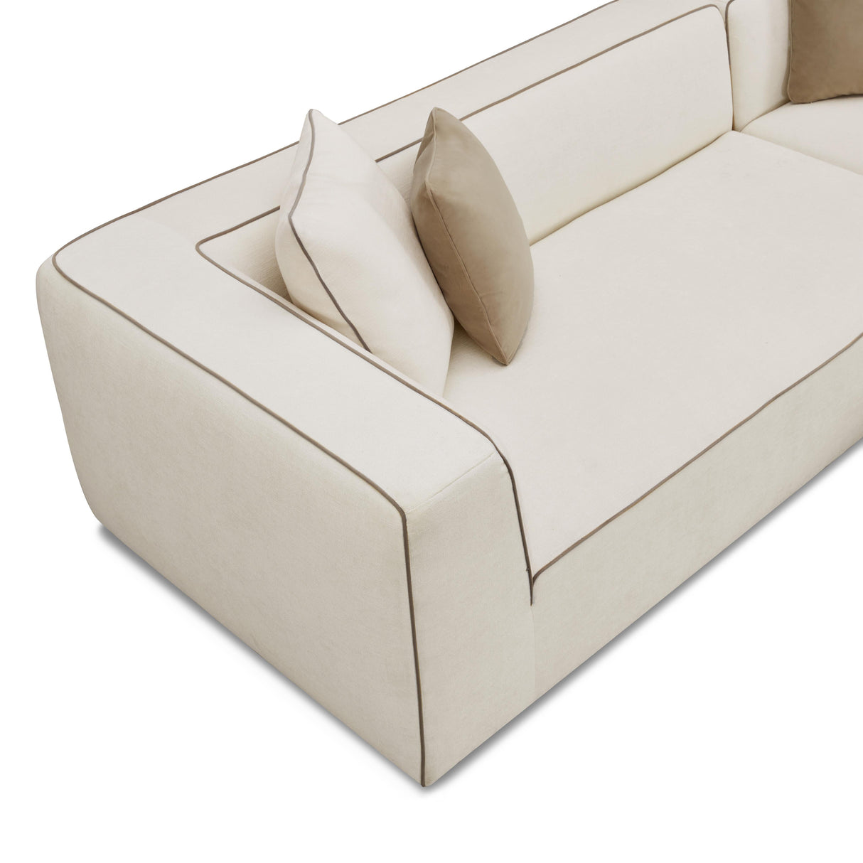 Tristine Cream Linen Sectional by TOV Furniture at Eve Furniture