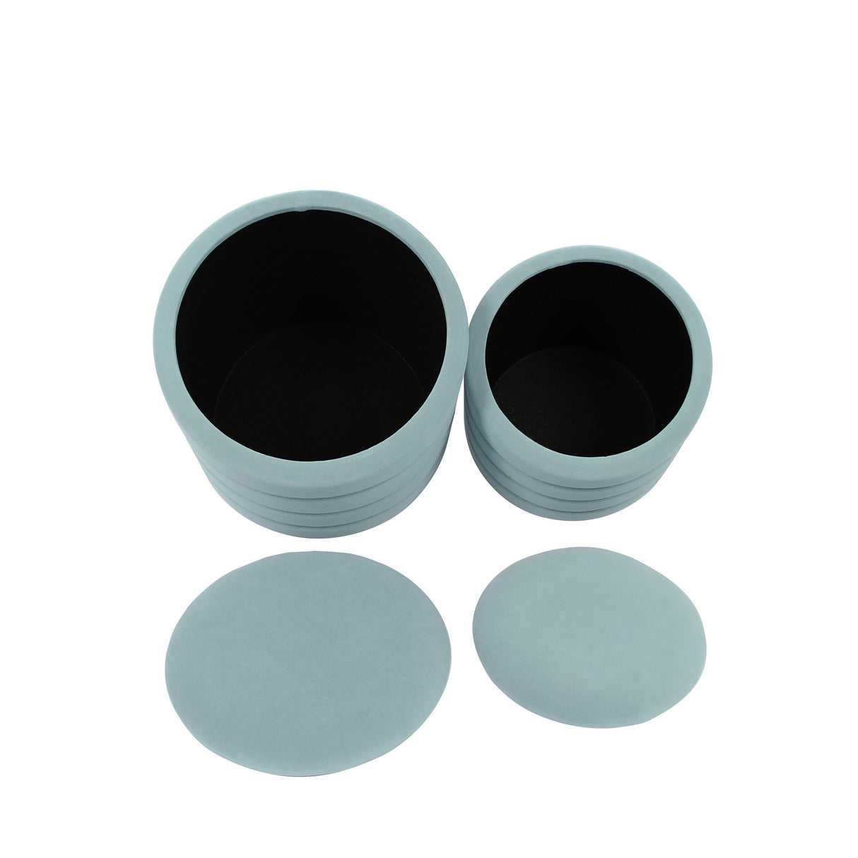 Saturn Velvet Storage Ottomans - Set of 2 by TOV Furniture at Eve Furniture