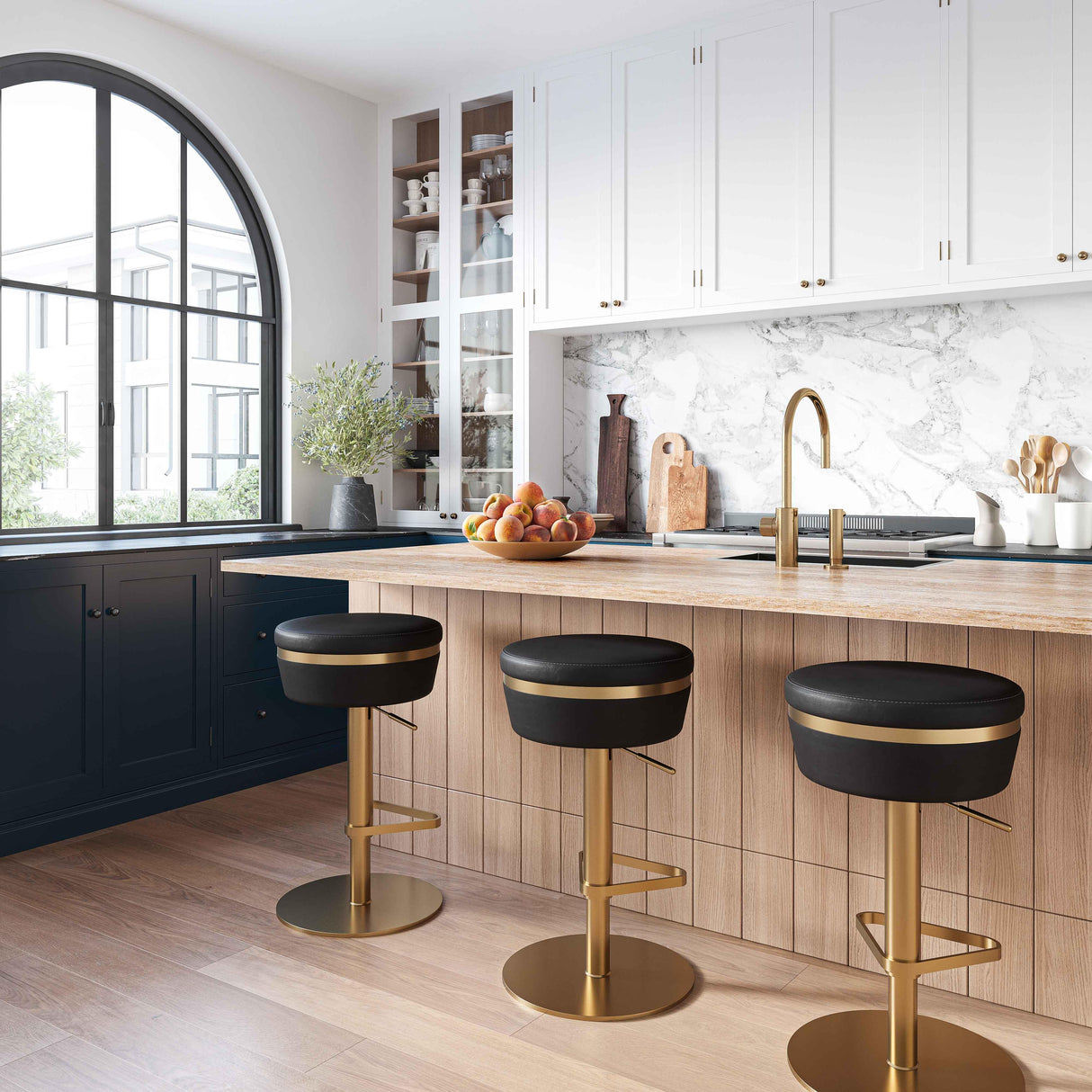 Astro Performance Vegan Leather Adjustable Stool by TOV Furniture at Eve Furniture