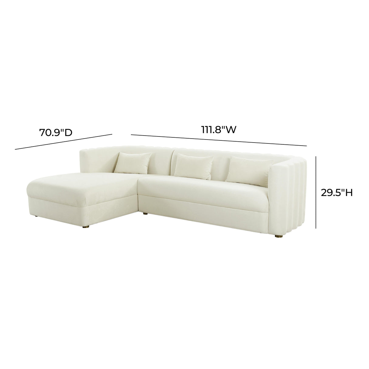 Callie Velvet Sectional by TOV Furniture at Eve Furniture