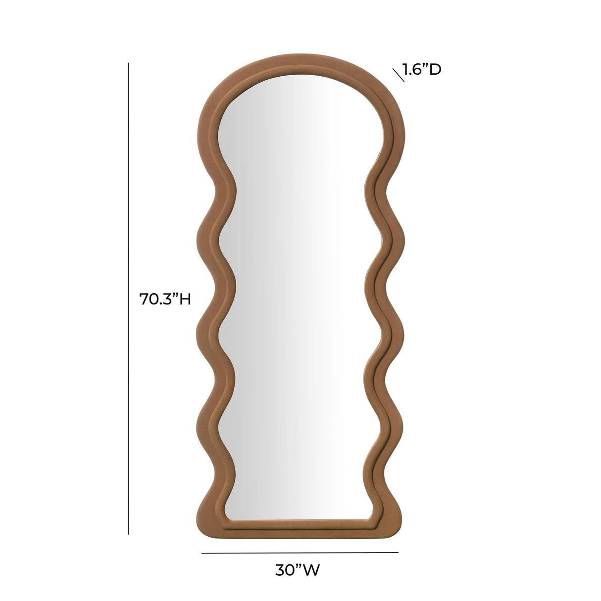 Rhodes Velvet 70" Floor Mirror by TOV Furniture at Eve Furniture