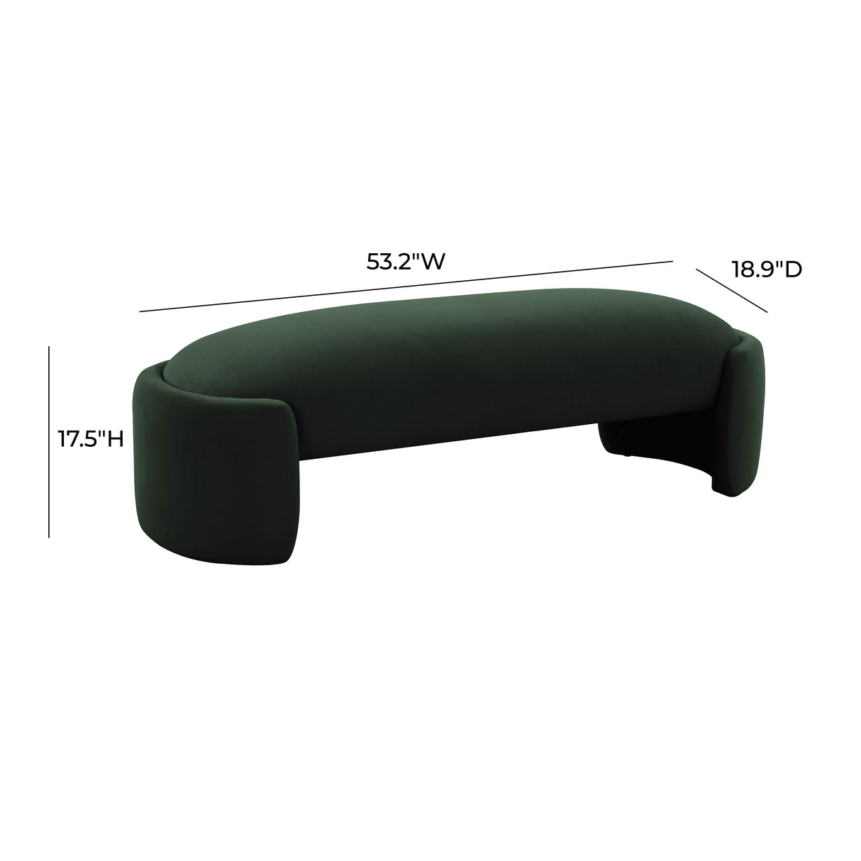 Toledo Velvet Bench by TOV Furniture at Eve Furniture