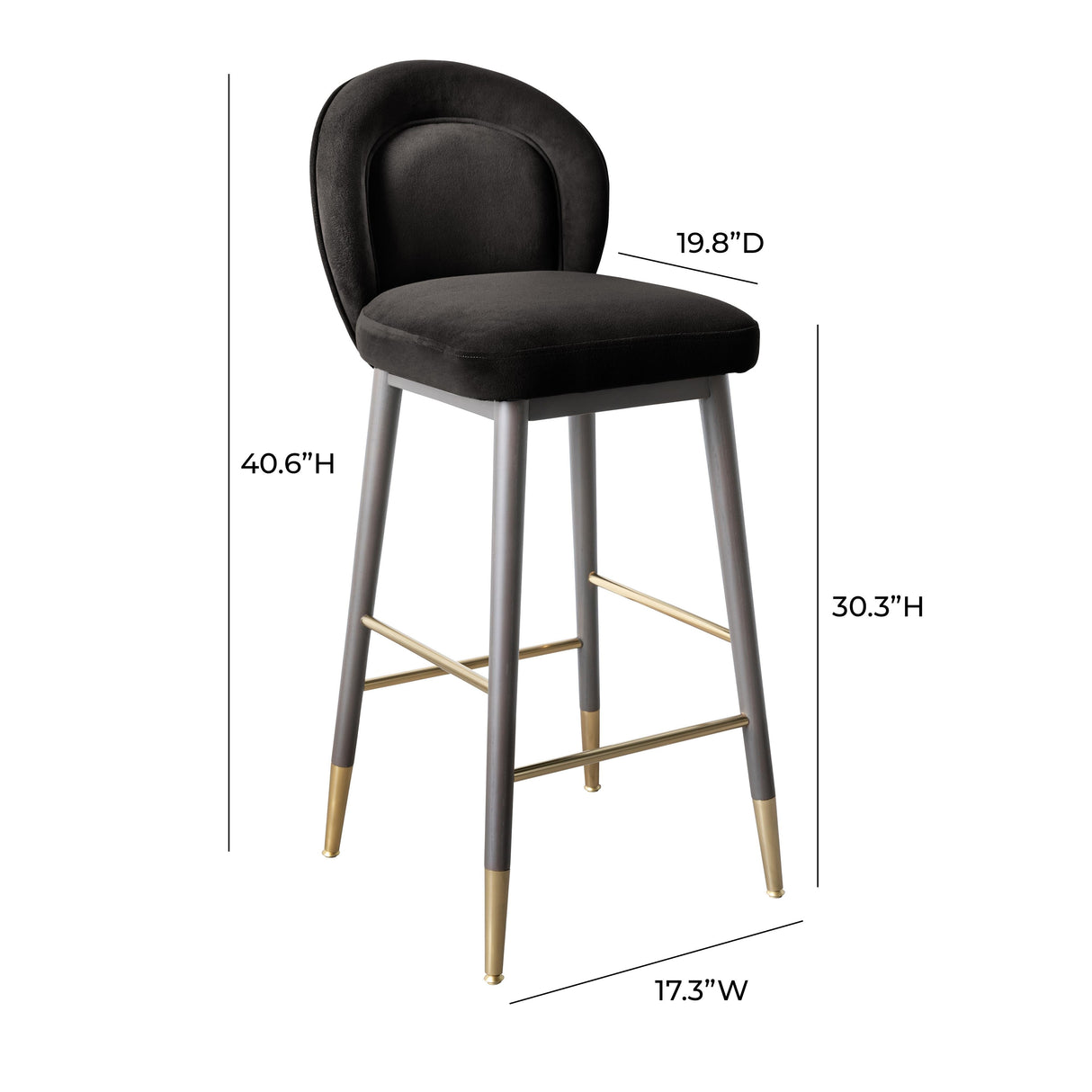 Hailey Velvet Stool by TOV Furniture at Eve Furniture