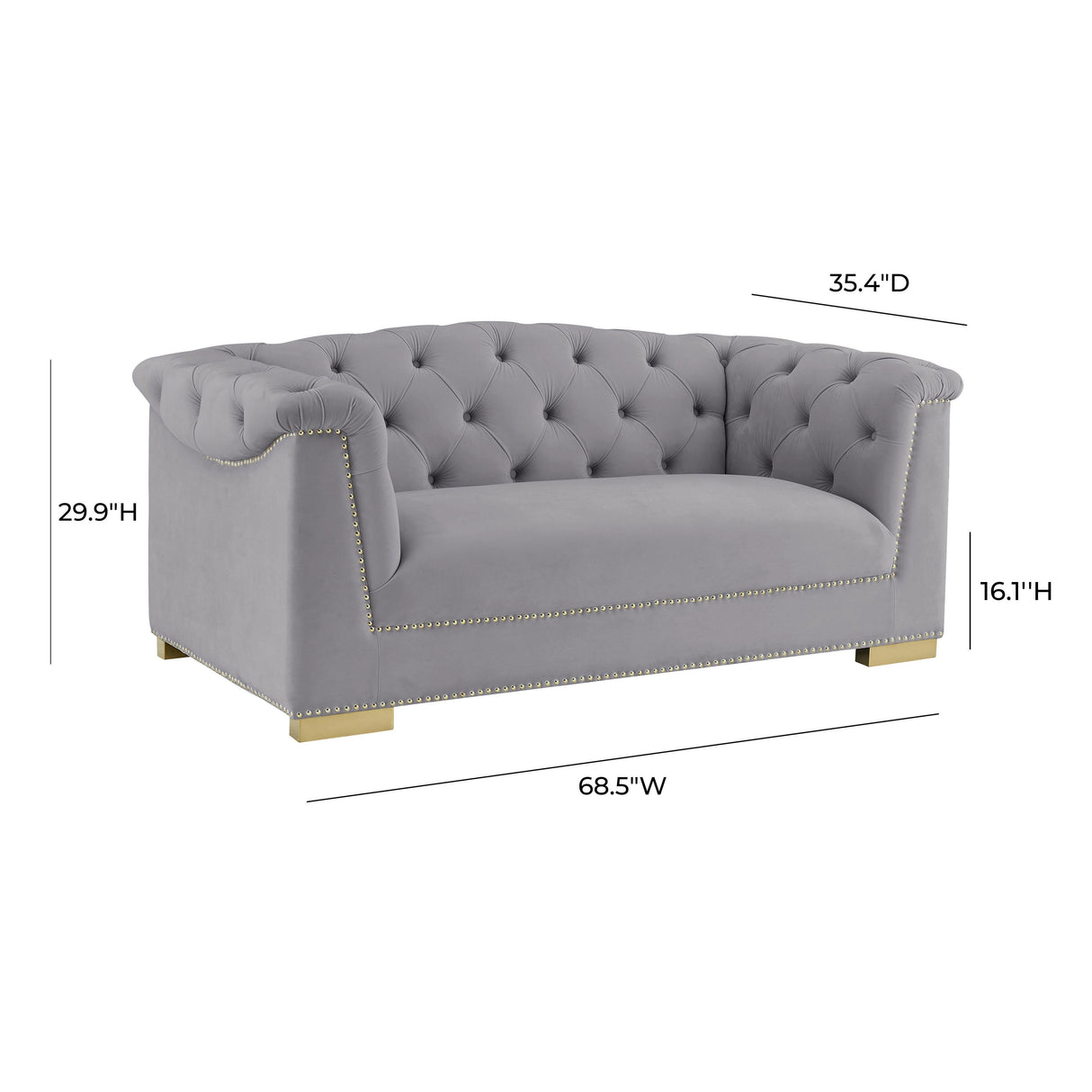 Farah Velvet Loveseat by Inspire Me! Home Decor by TOV Furniture at Eve Furniture