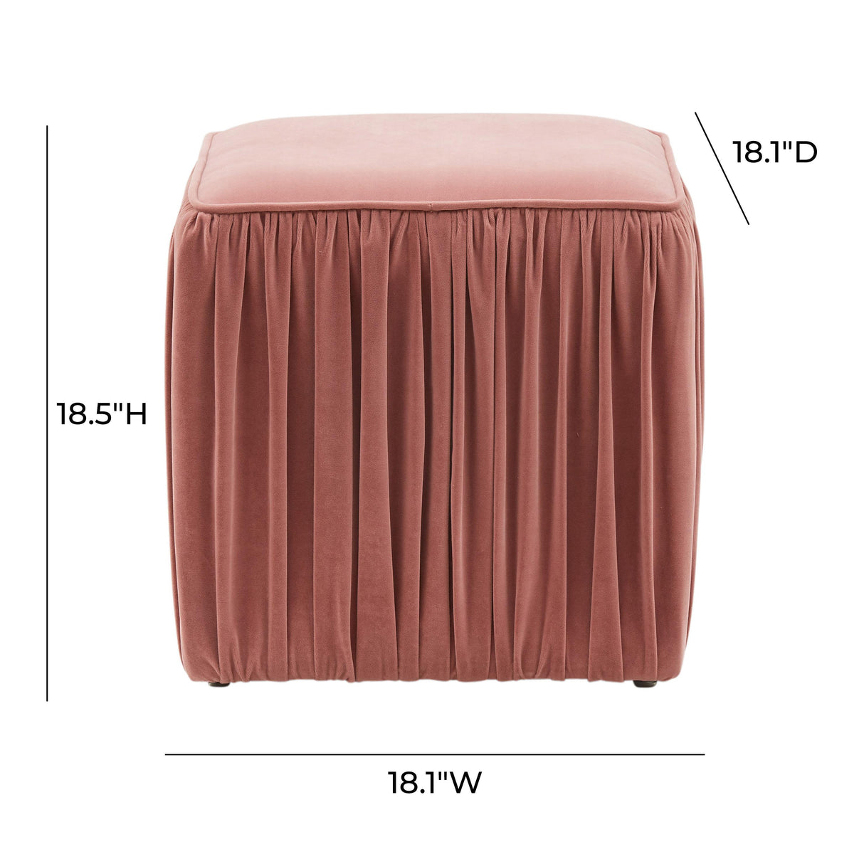 Morgan Pleated Velvet Ottoman by TOV Furniture at Eve Furniture