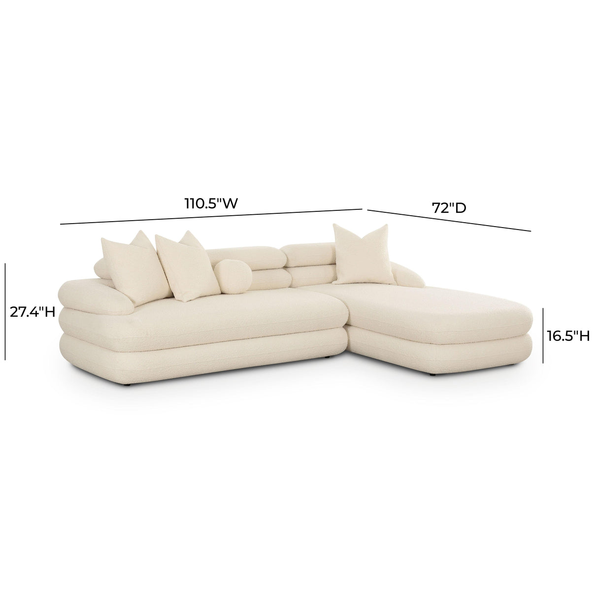 Lulu Cream Boucle Modular Sectional by TOV Furniture at Eve Furniture