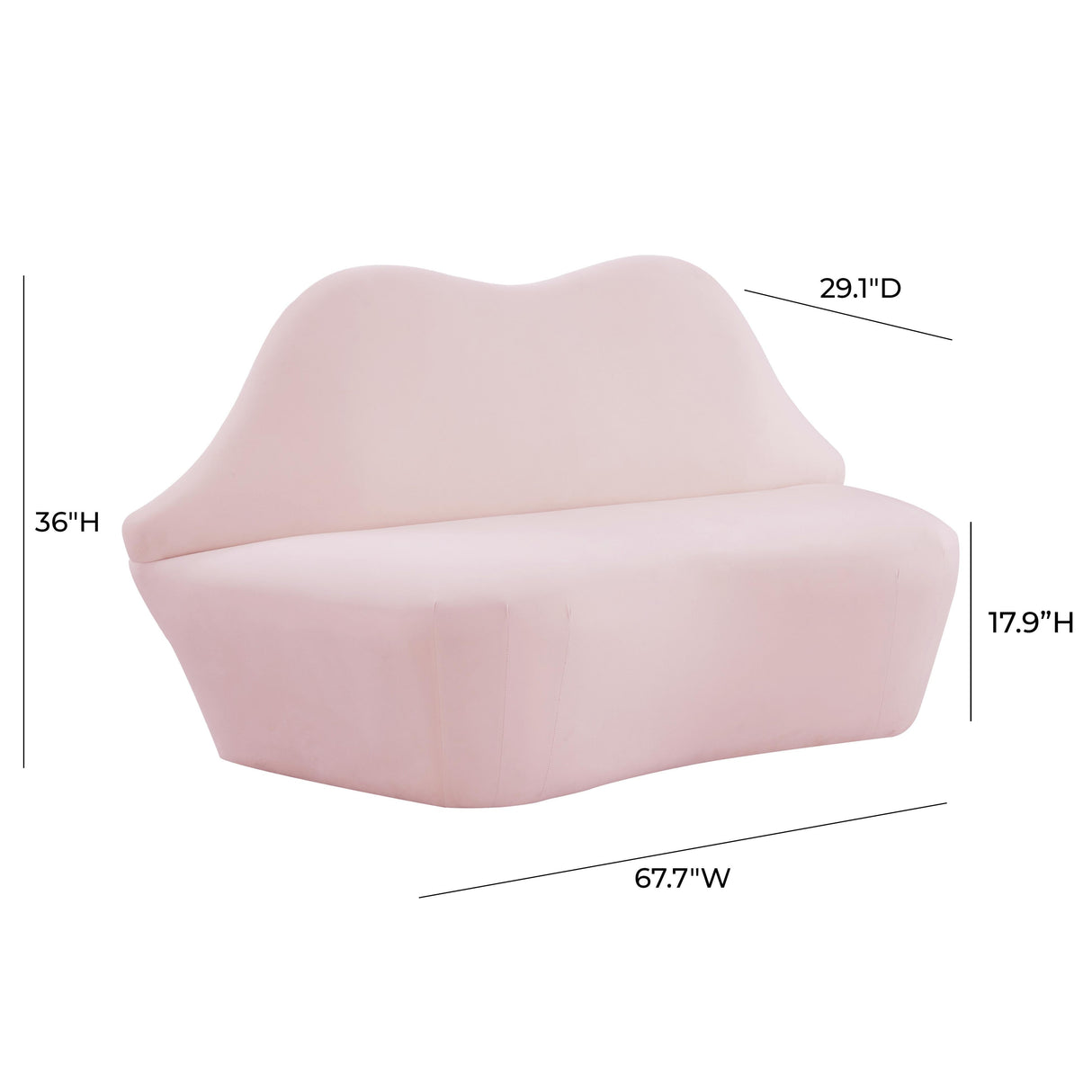 Lips Velvet Settee by TOV Furniture at Eve Furniture