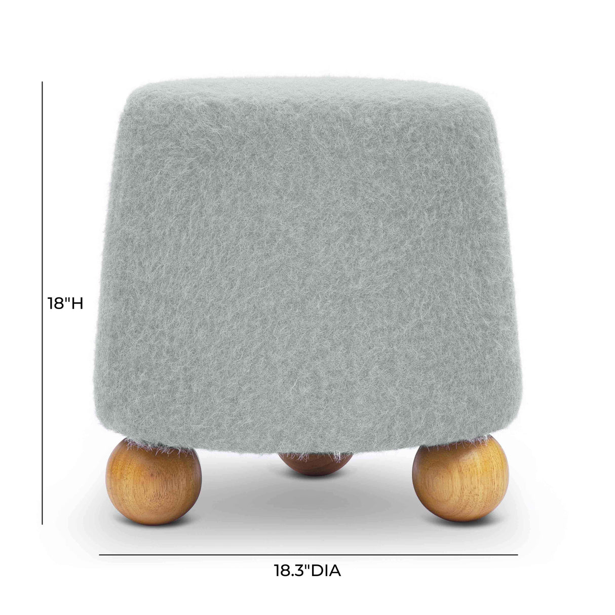 Jaine Loose Mohair Stool by TOV Furniture at Eve Furniture