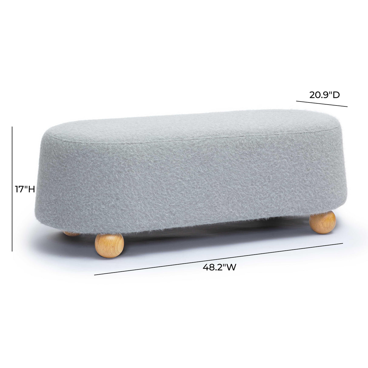 Jaine Loose Mohair Large Ottoman by TOV Furniture at Eve Furniture