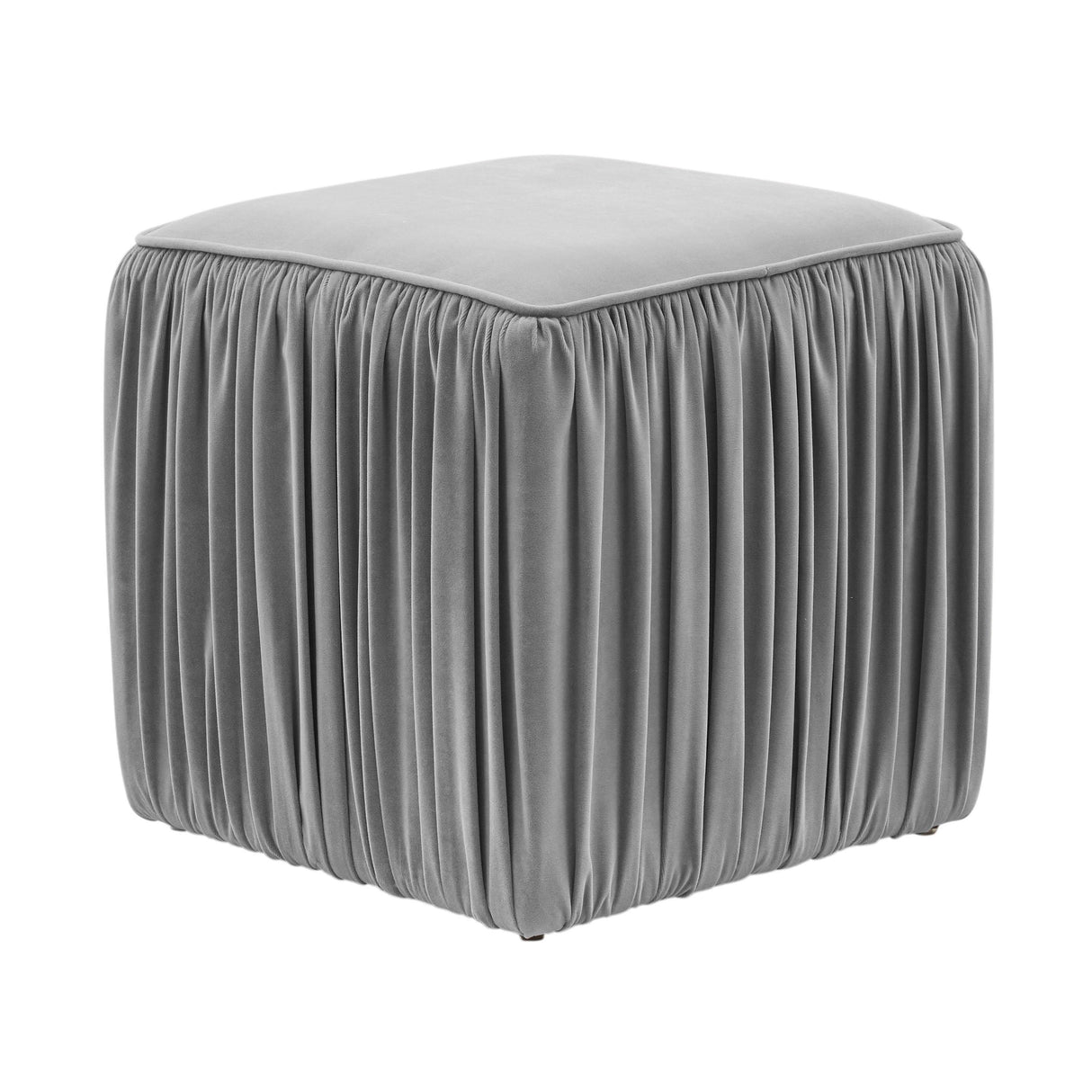Morgan Pleated Velvet Ottoman by TOV Furniture at Eve Furniture