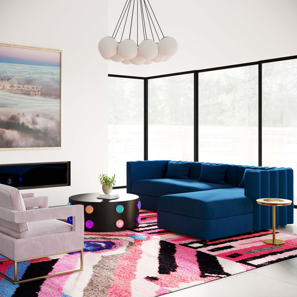 Callie Velvet Sectional by TOV Furniture at Eve Furniture