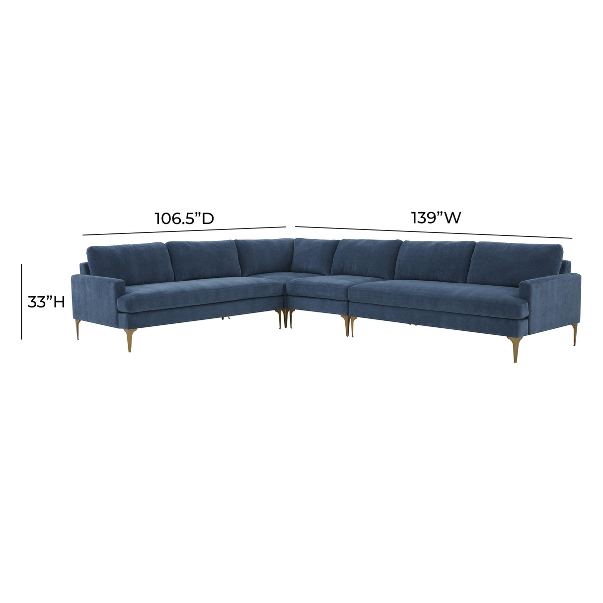 Serena Velvet Large L-Sectional by TOV Furniture at Eve Furniture