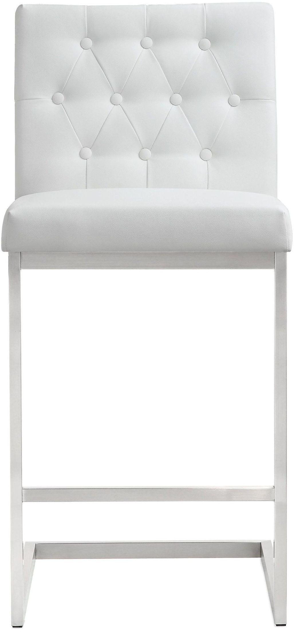 Helsinki White Performance Vegan Leather Stool - Set of 2 by TOV Furniture at Eve Furniture