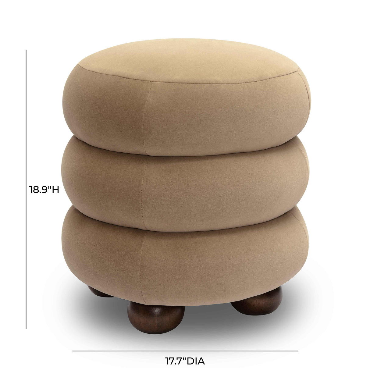 Stefanie Velvet Ottoman by TOV Furniture at Eve Furniture