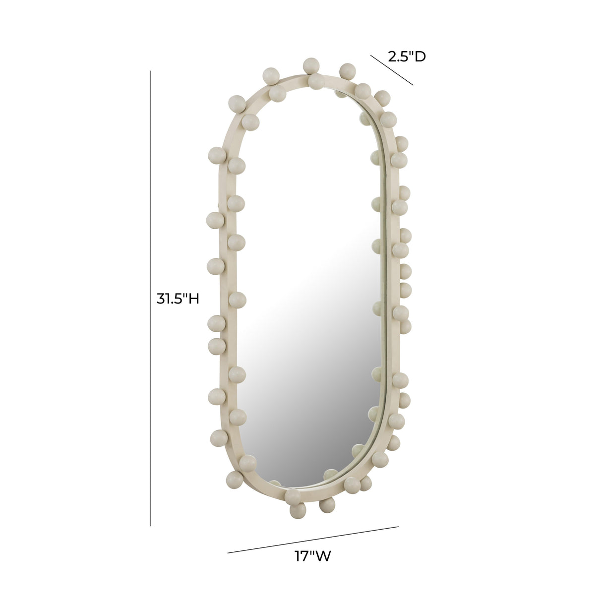 Bubbles Ivory Oval Wall Mirror by TOV Furniture at Eve Furniture