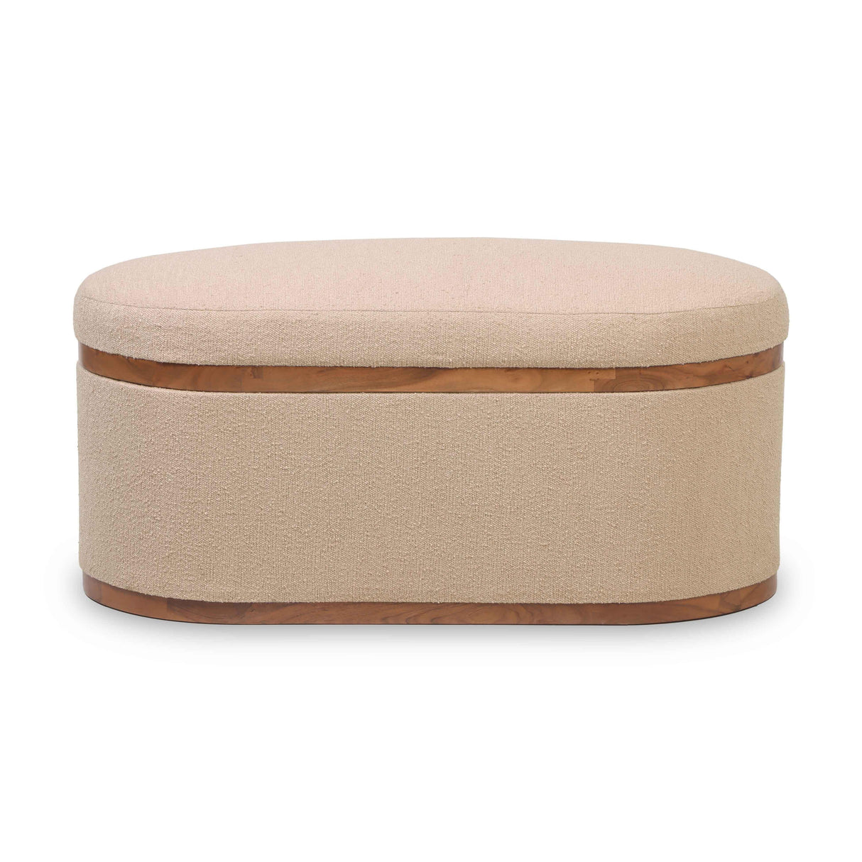 Olivier Boucle Oval Storage Ottoman by TOV Furniture at Eve Furniture