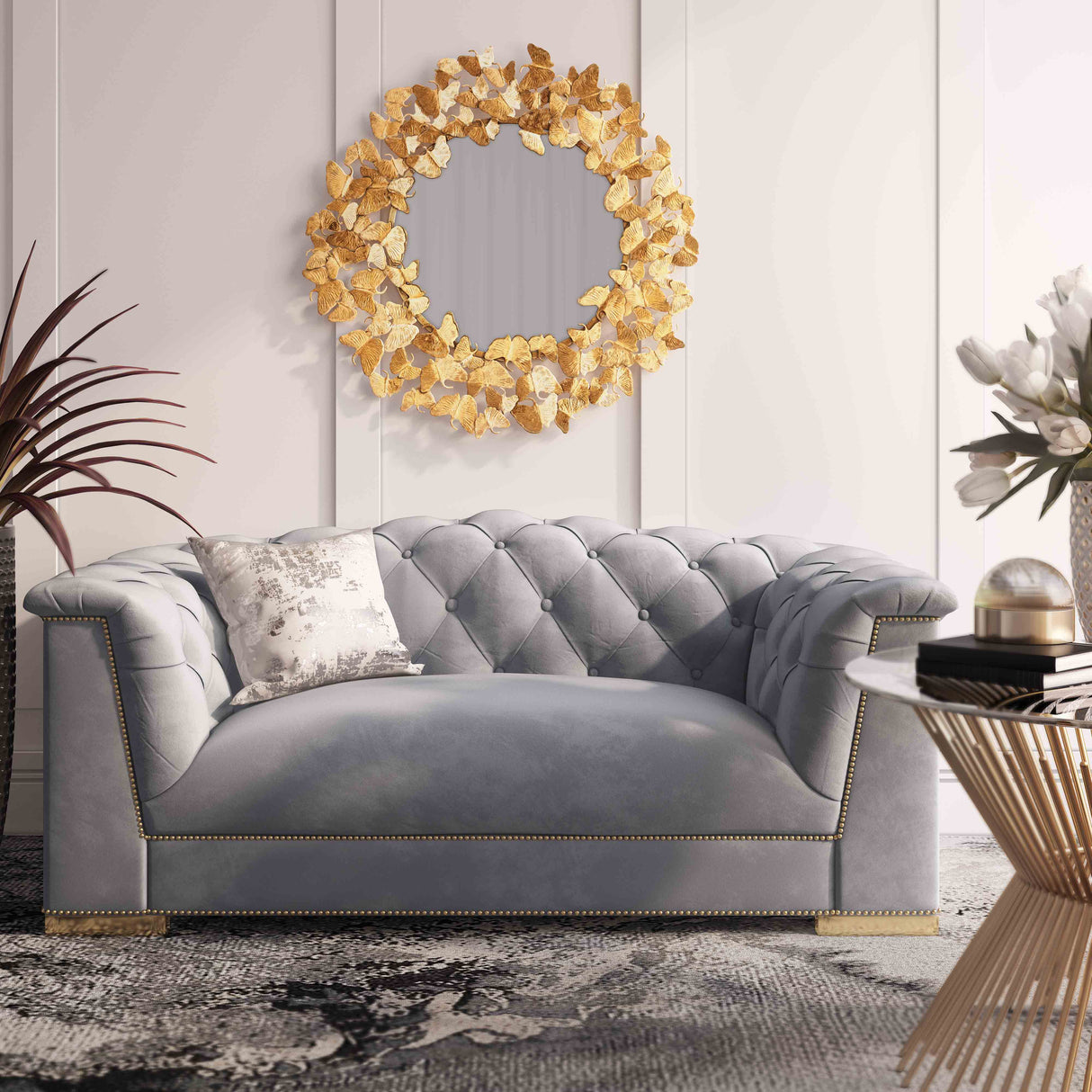 Farah Velvet Loveseat by Inspire Me! Home Decor by TOV Furniture at Eve Furniture