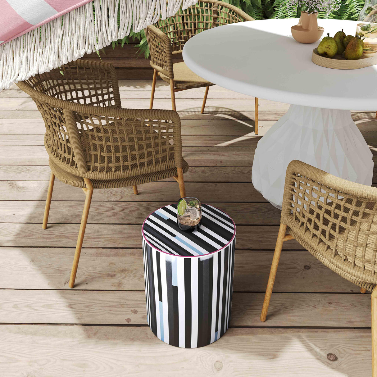 Taurus Ceramic Indoor/Outdoor Stool by TOV Furniture at Eve Furniture