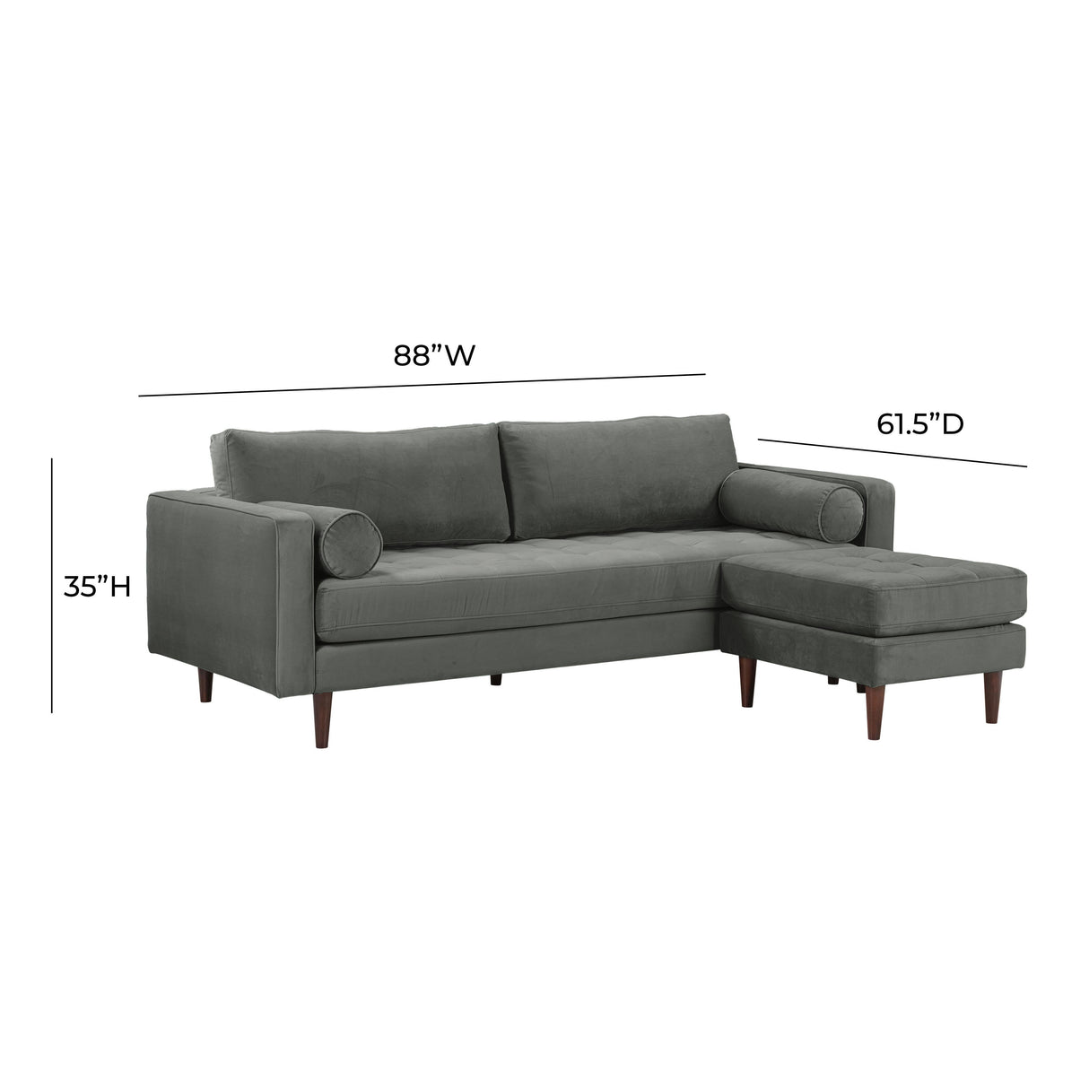 Cave Velvet Sectional by TOV Furniture at Eve Furniture