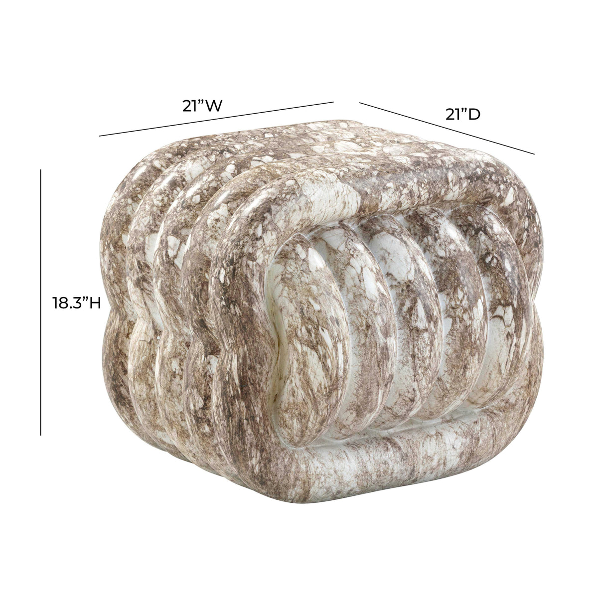 Love Knot Concrete Indoor / Outdoor Accent Stool by TOV Furniture at Eve Furniture