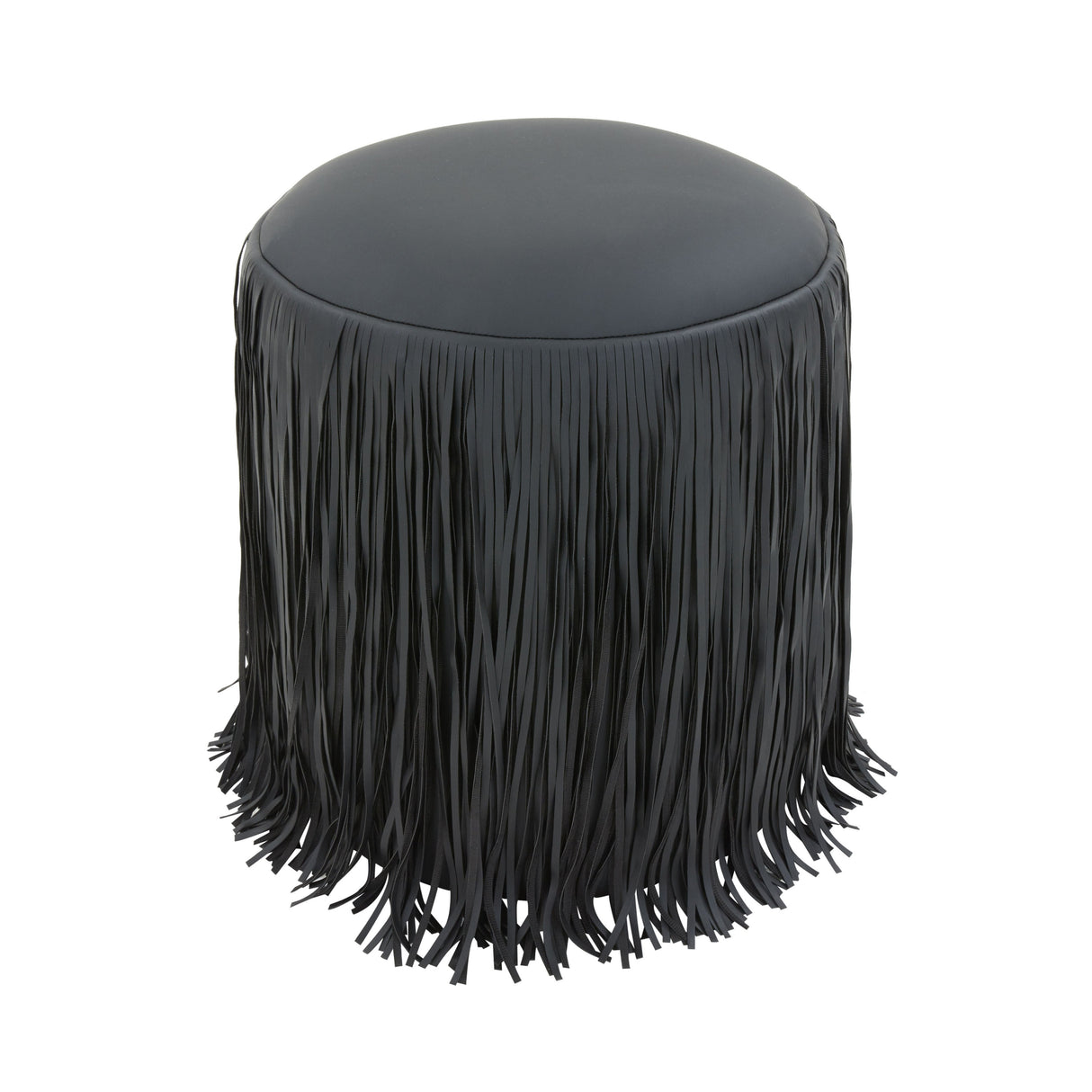 Shag Me Performance Vegan Leather Ottoman by TOV Furniture at Eve Furniture