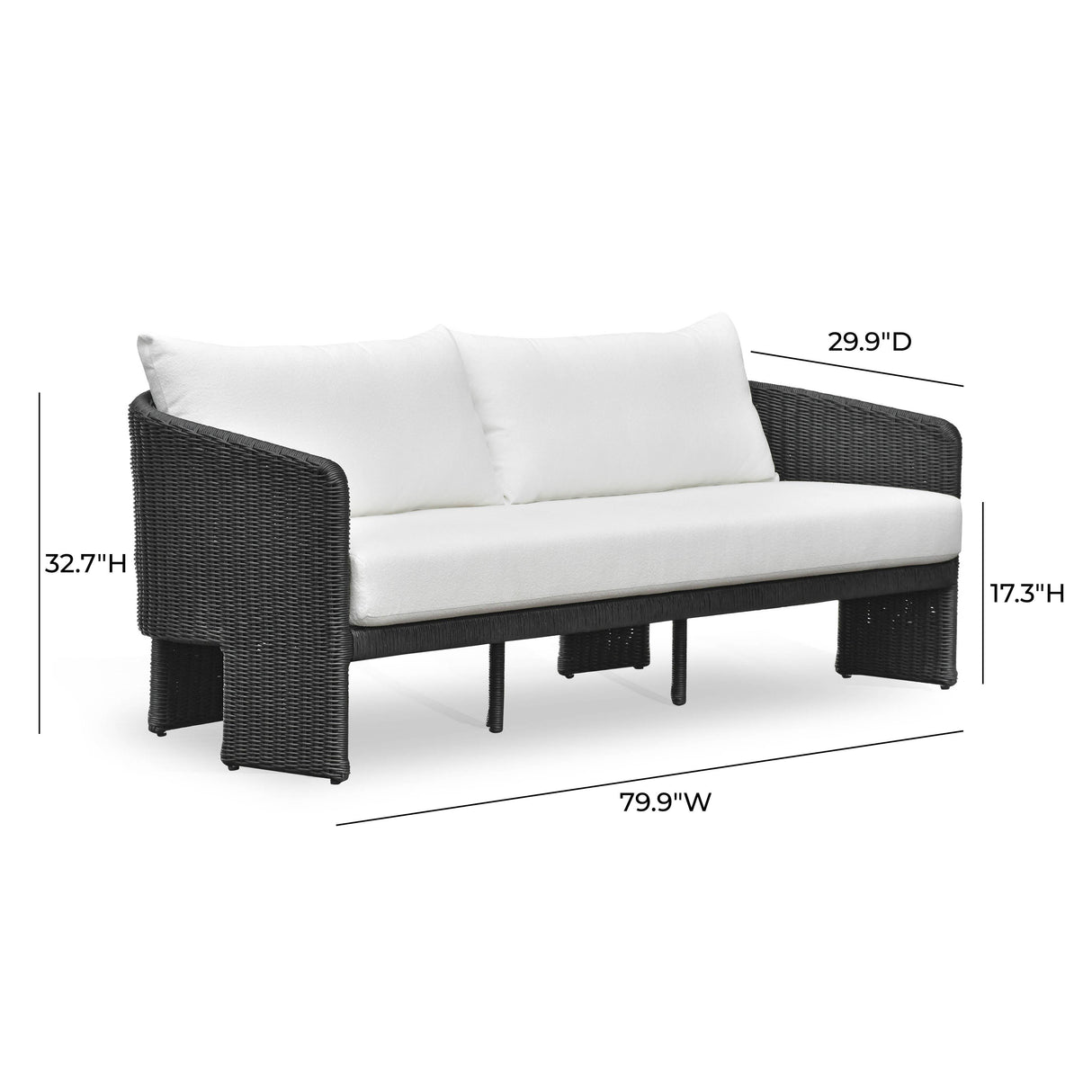 Alexa Rattan Performance Fabric Outdoor Sofa by TOV Furniture at Eve Furniture