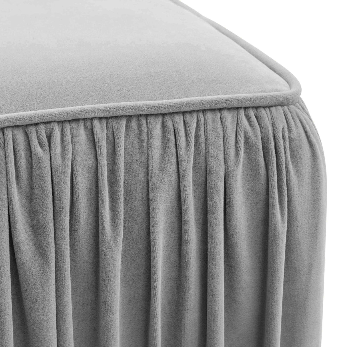 Morgan Pleated Velvet Ottoman by TOV Furniture at Eve Furniture