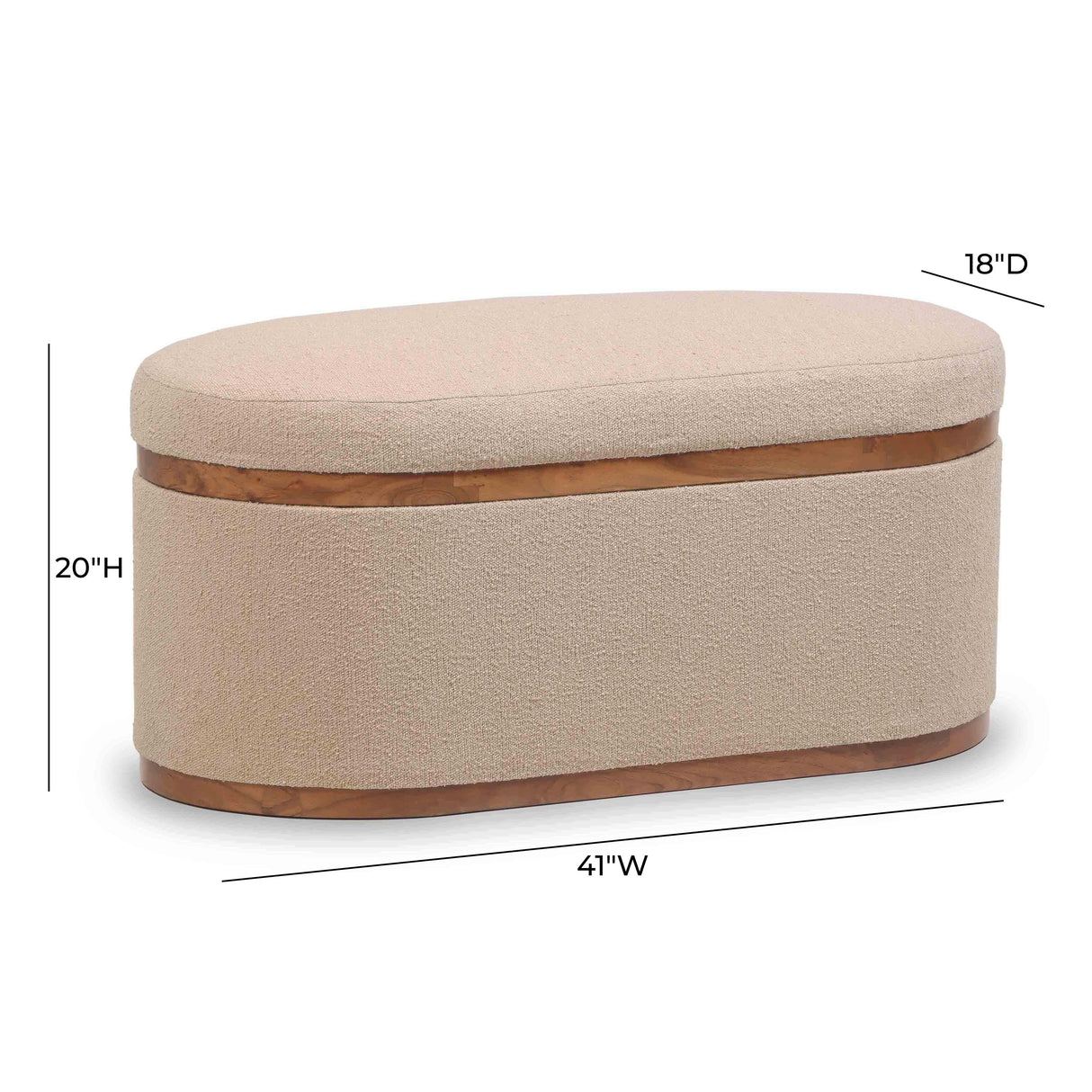 Olivier Boucle Oval Storage Ottoman by TOV Furniture at Eve Furniture