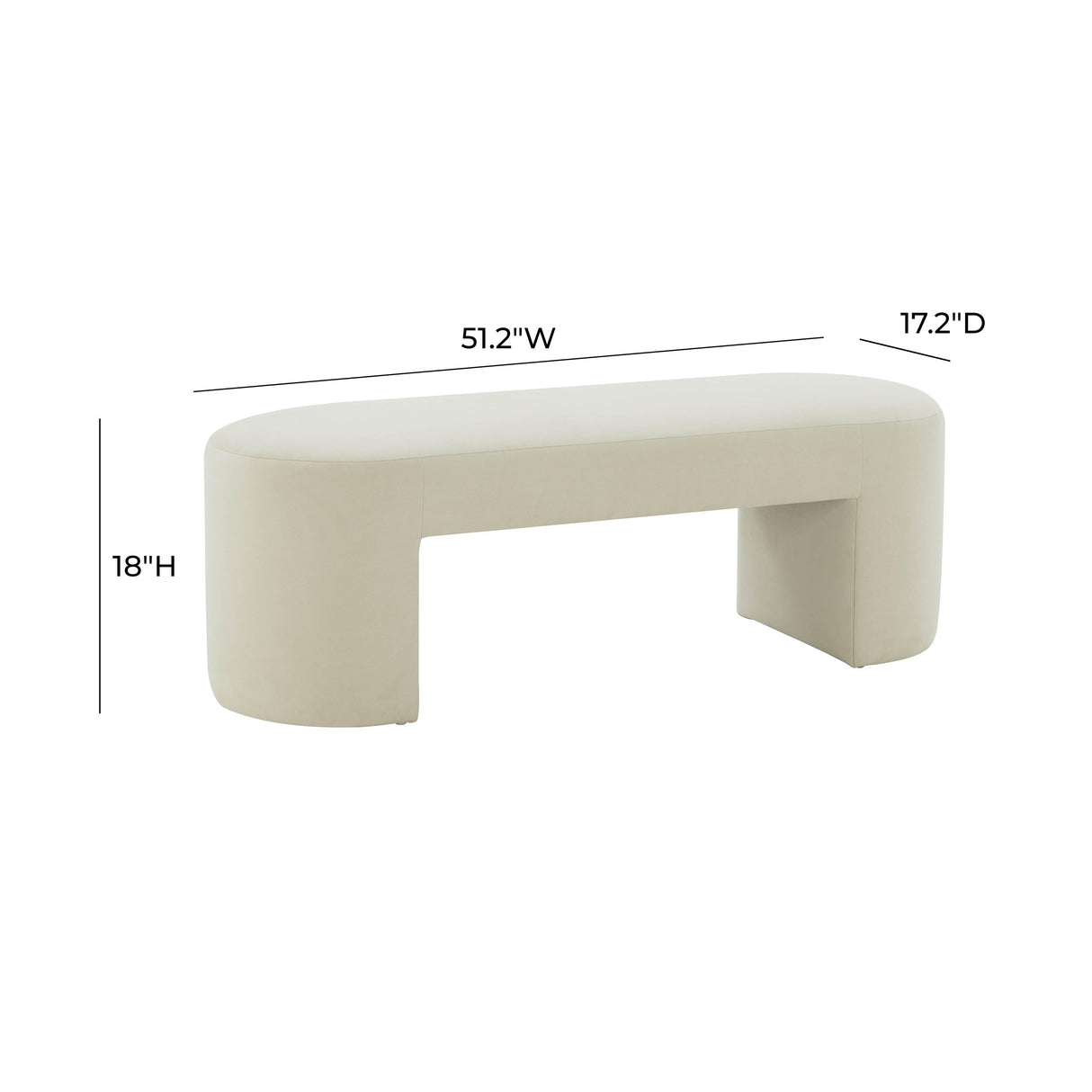 Elena Velvet Bench by TOV Furniture at Eve Furniture