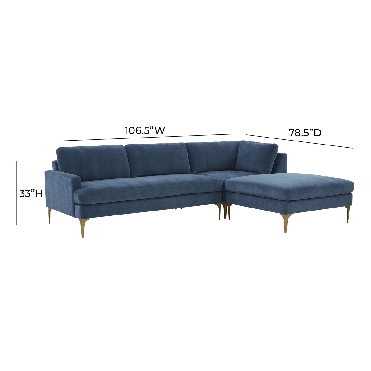 Serena Velvet Chaise Sectional by TOV Furniture at Eve Furniture