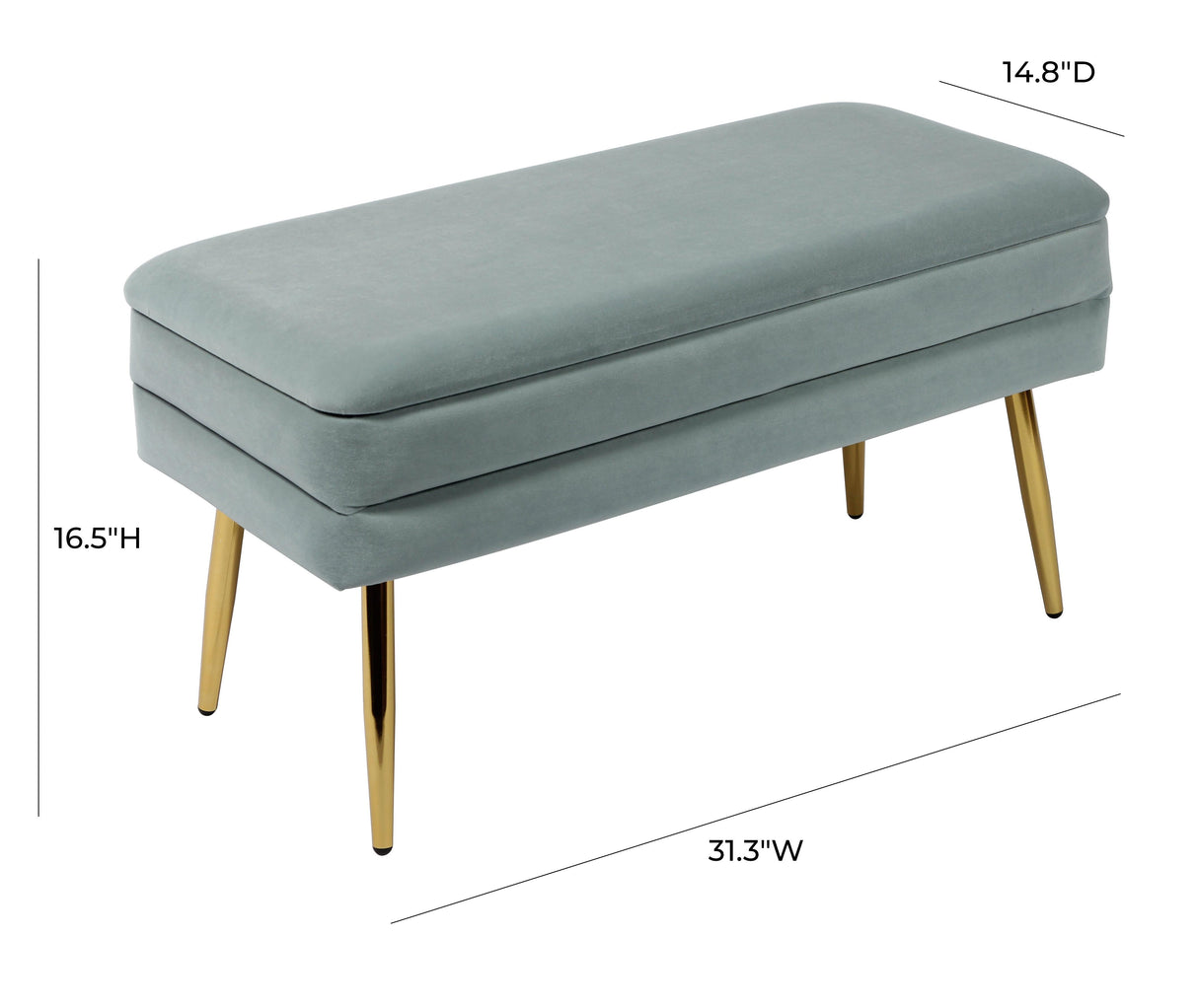 Ziva Velvet Storage Bench by TOV Furniture at Eve Furniture