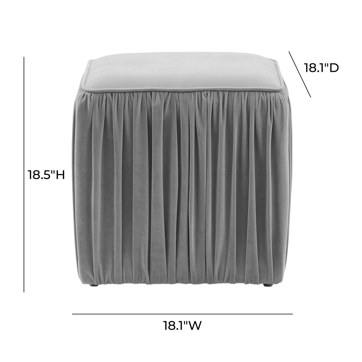 Morgan Pleated Velvet Ottoman by TOV Furniture at Eve Furniture