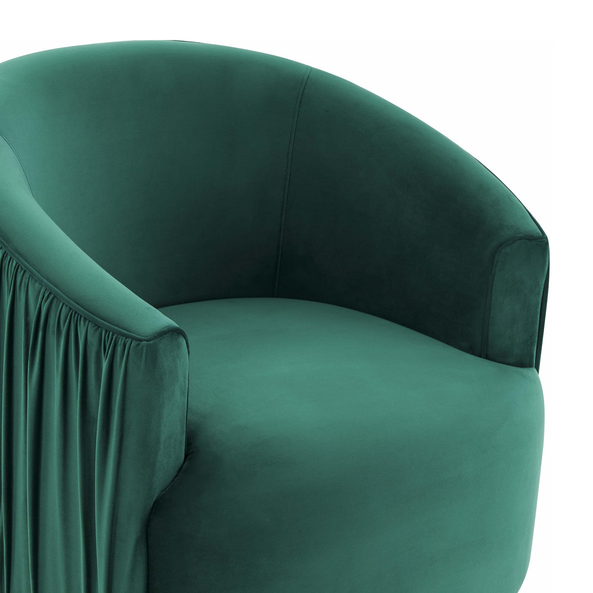 London Pleated Velvet Swivel Chair by TOV Furniture at Eve Furniture