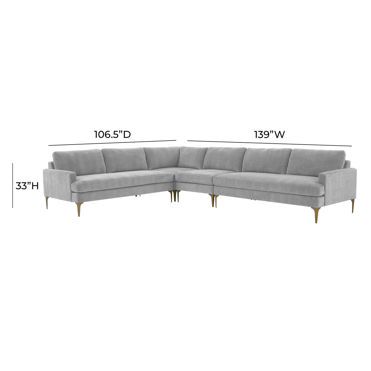 Serena Velvet Large L-Sectional by TOV Furniture at Eve Furniture
