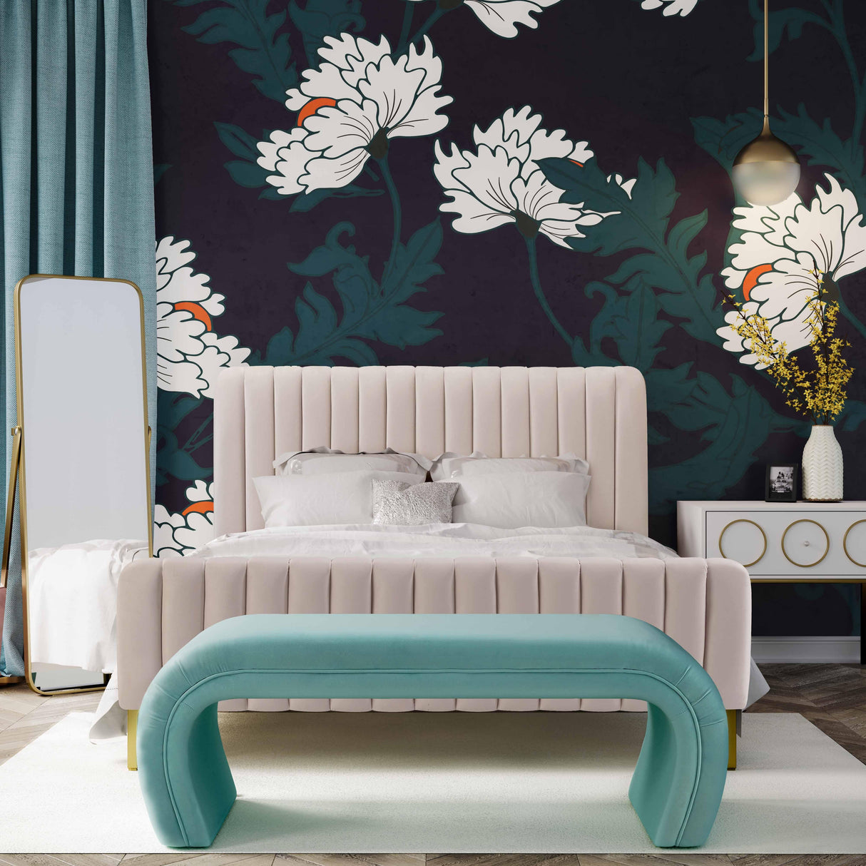 Kenya Velvet Bench by TOV Furniture at Eve Furniture