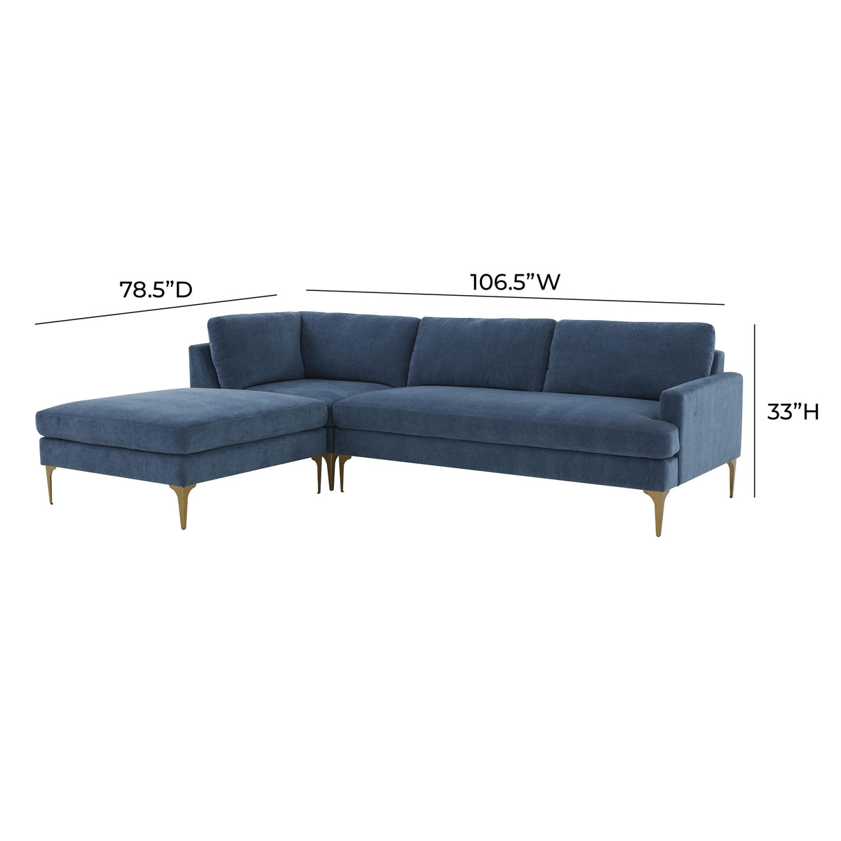 Serena Velvet Chaise Sectional by TOV Furniture at Eve Furniture