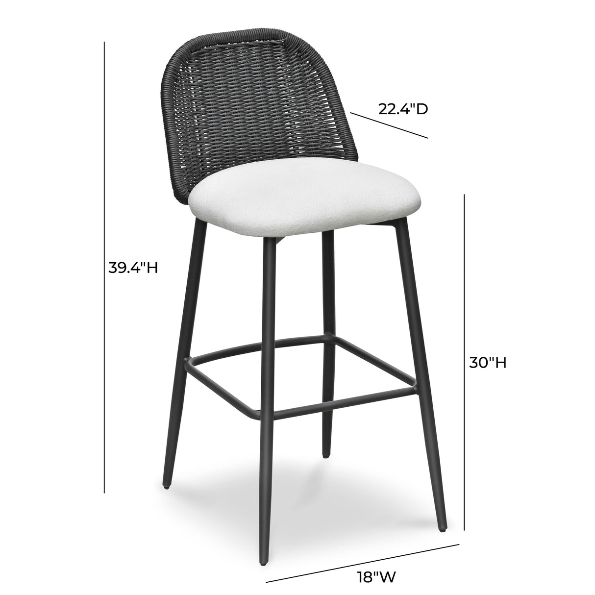 Alexa Performance Fabric Outdoor Stool by TOV Furniture at Eve Furniture