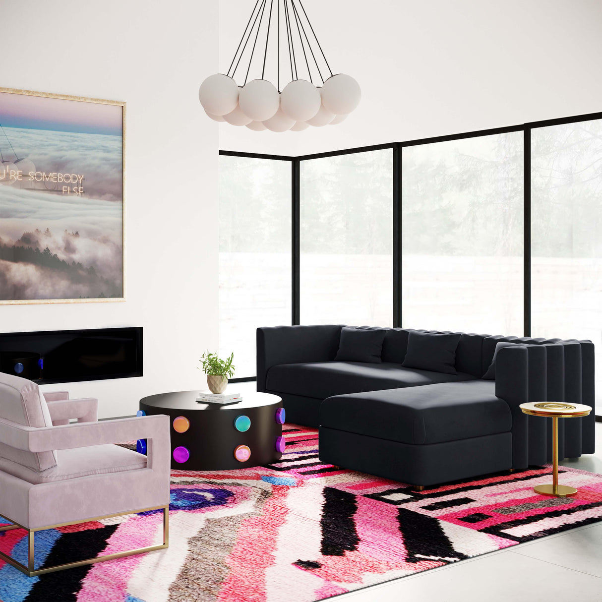 Callie Velvet Sectional by TOV Furniture at Eve Furniture