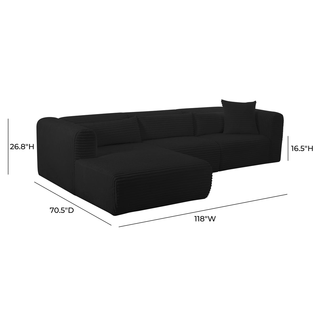 Tarra Fluffy Oversized Corduroy Modular Sectional by TOV Furniture at Eve Furniture